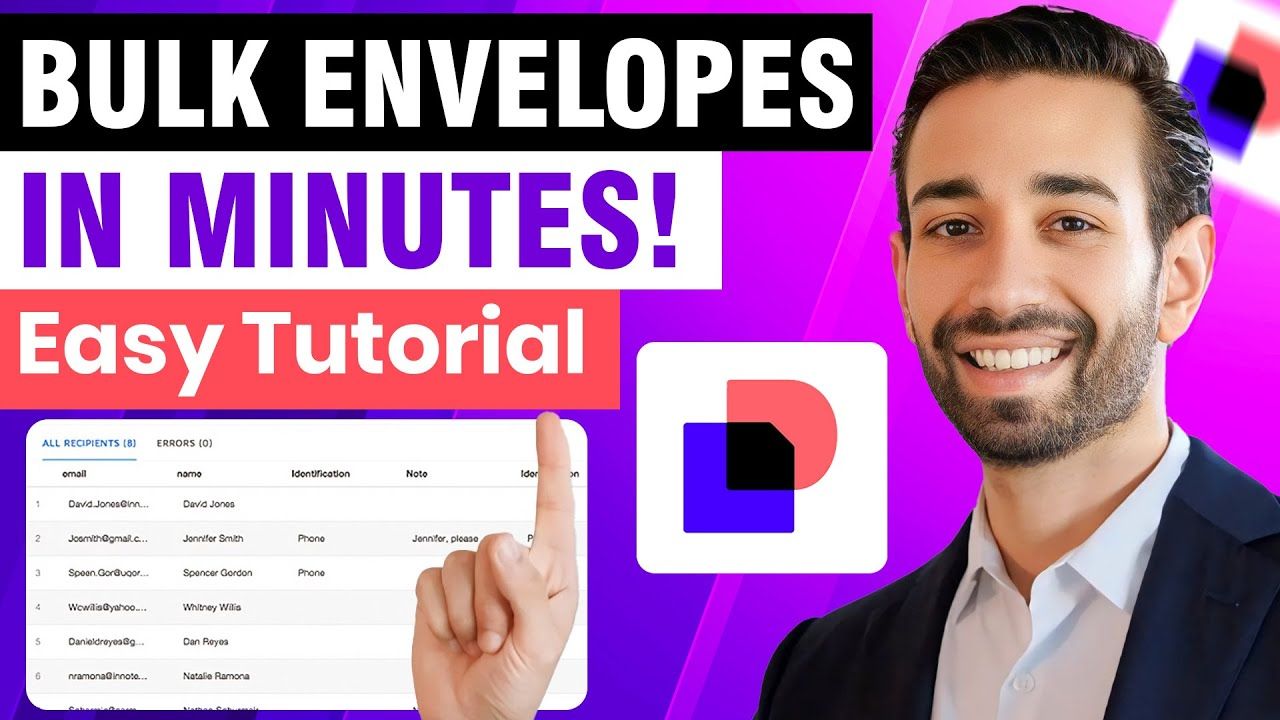 DocuSign Bulk Send: Easy Step By Step in 2024 Tutorial [VIDEO GUIDE]